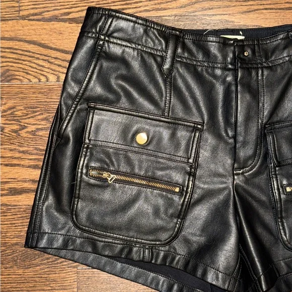 Anthropologie Vegan Leather Cargo Pants - Picture 3 of 13